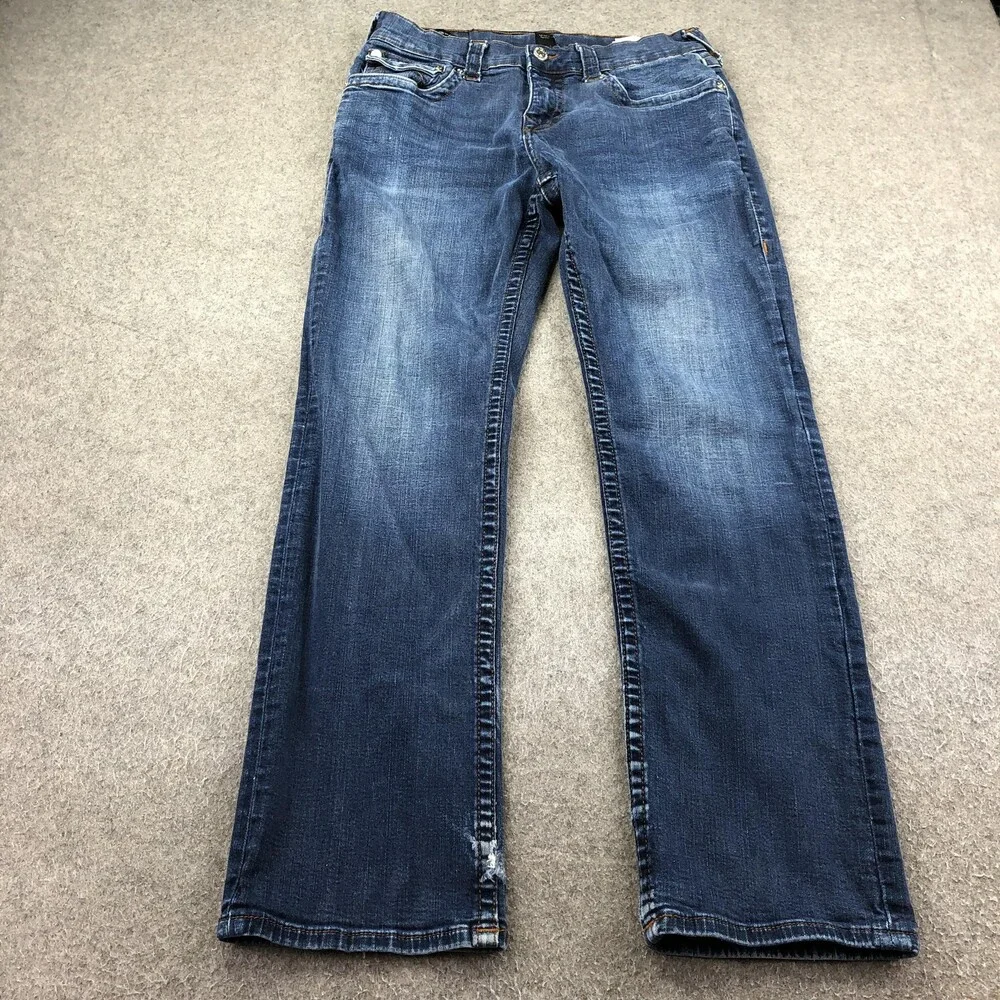 True Religion Ricky Jeans Mens 32x30 Blue Medium Wash Relaxed Straight Denim